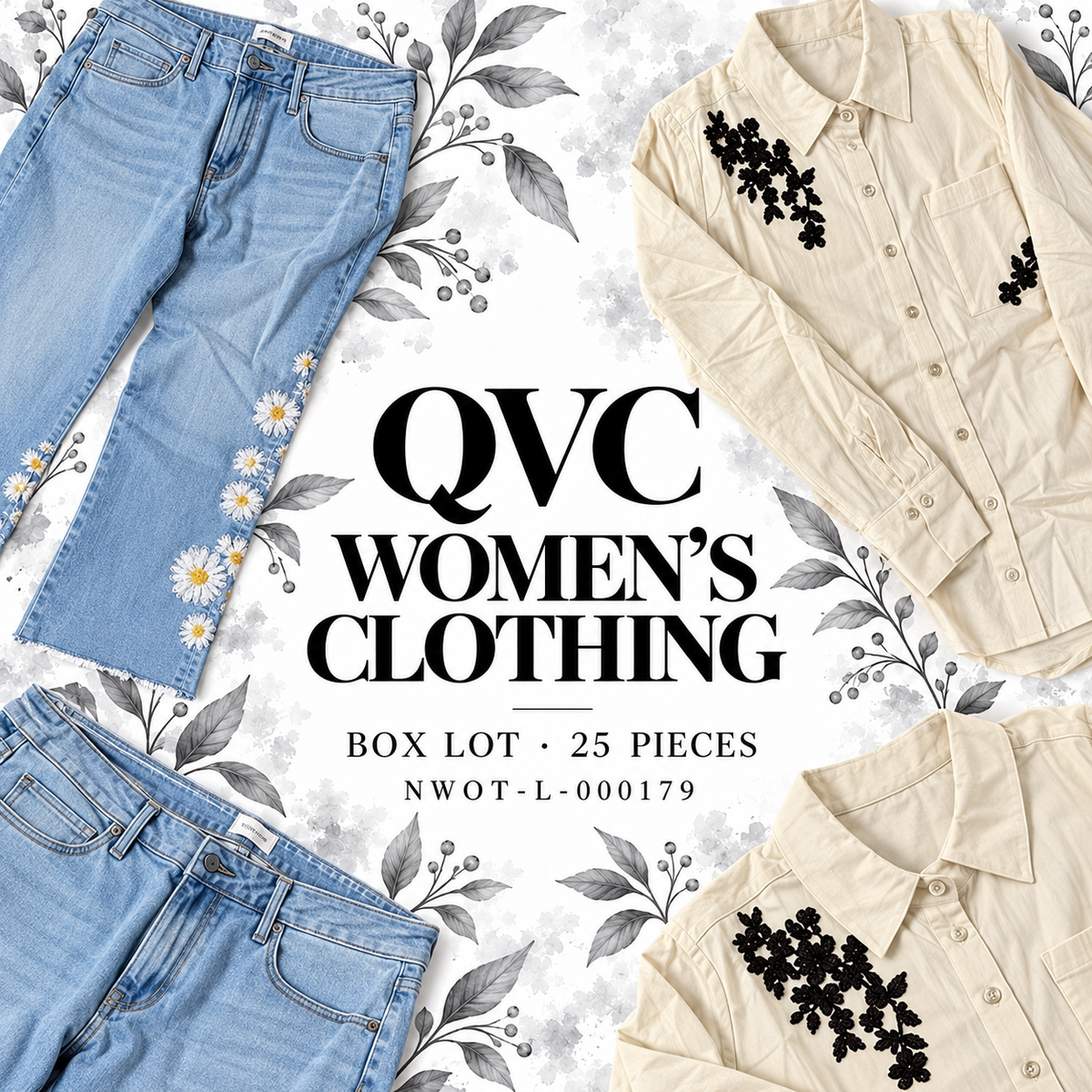 QVC women’s clothing box lot NWOT-L-000179, 25 pieces