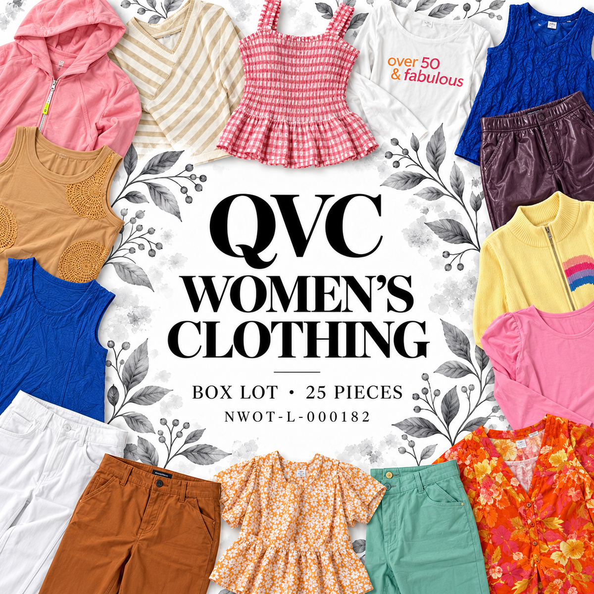 QVC women’s clothing box lot NWOT-L-000182, 25 pieces