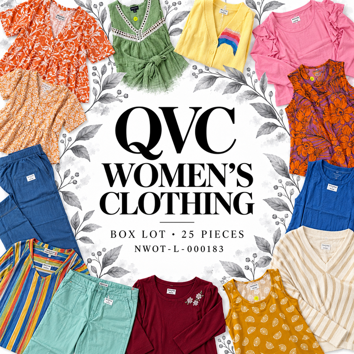 QVC women’s clothing box lot NWOT-L-000183, 25 pieces