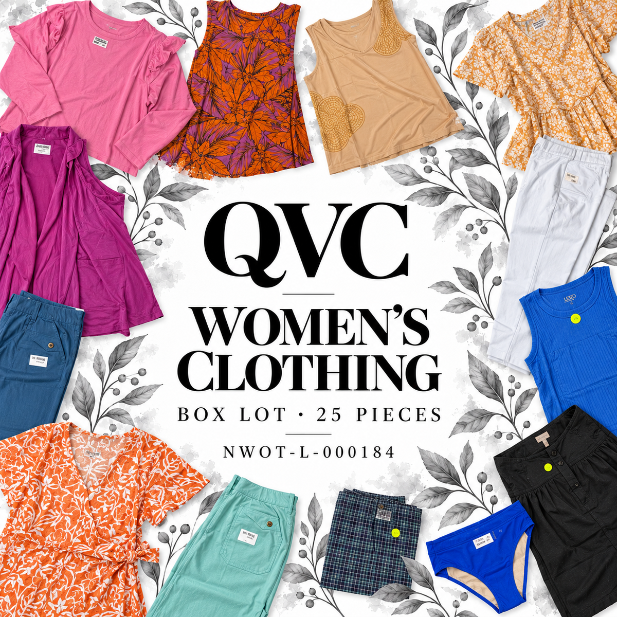 QVC women’s clothing box lot NWOT-L-000184, 25 pieces