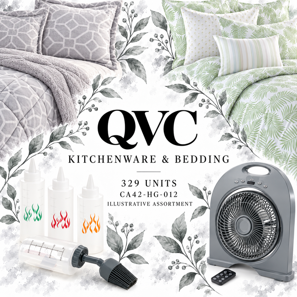 QVC CA42-HG-012; 329 supplier units; editorial illustrative assortment