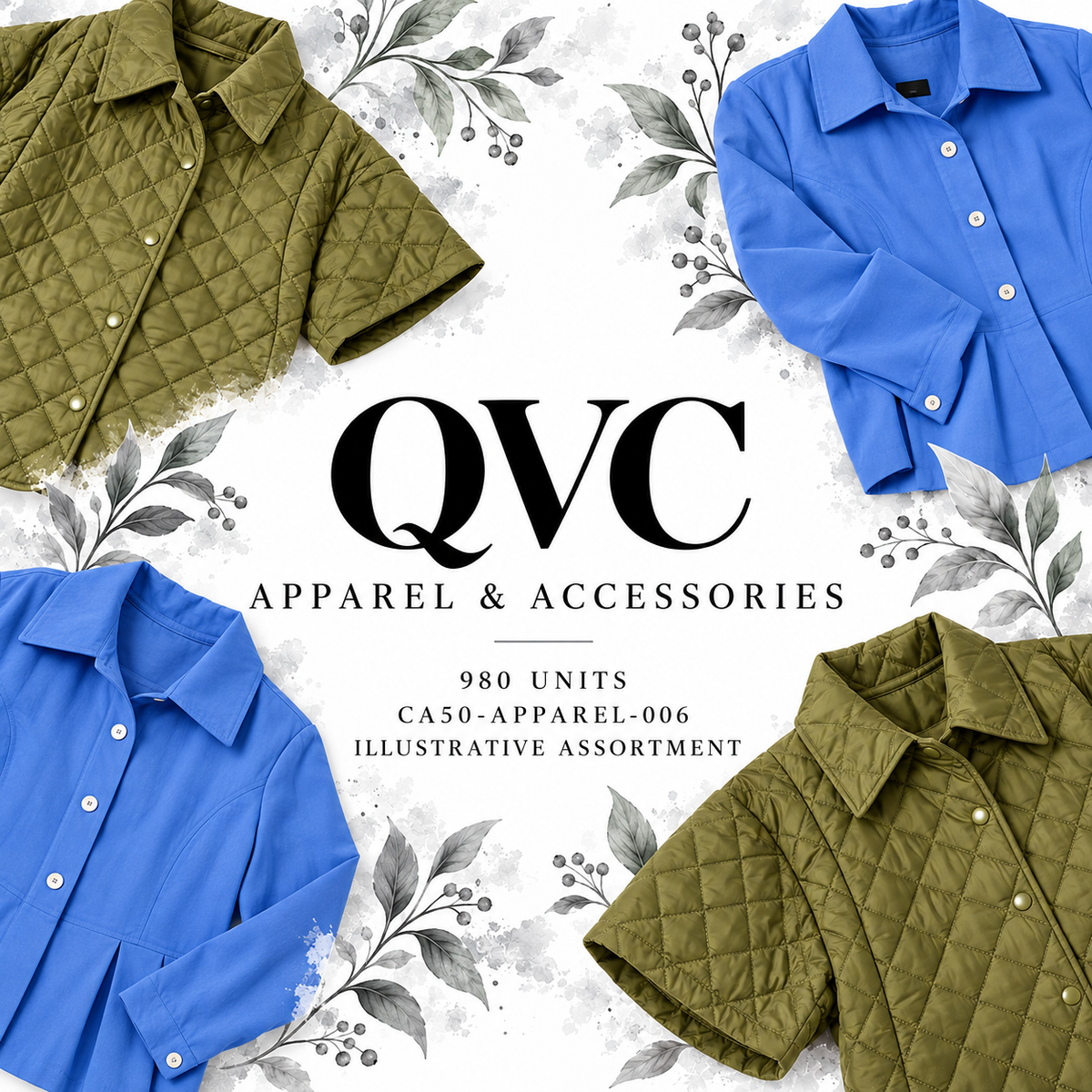 QVC CA50-APPAREL-006; 980 supplier units; editorial illustrative assortment