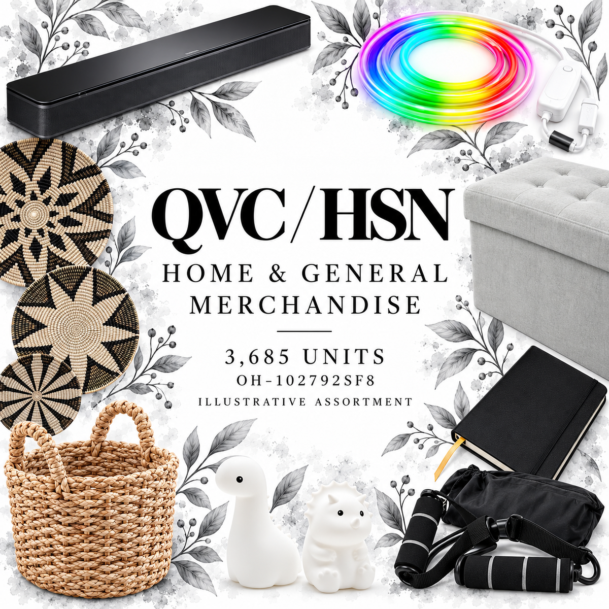 QVC OH-102792SF8; 3,685 supplier units; editorial illustrative assortment