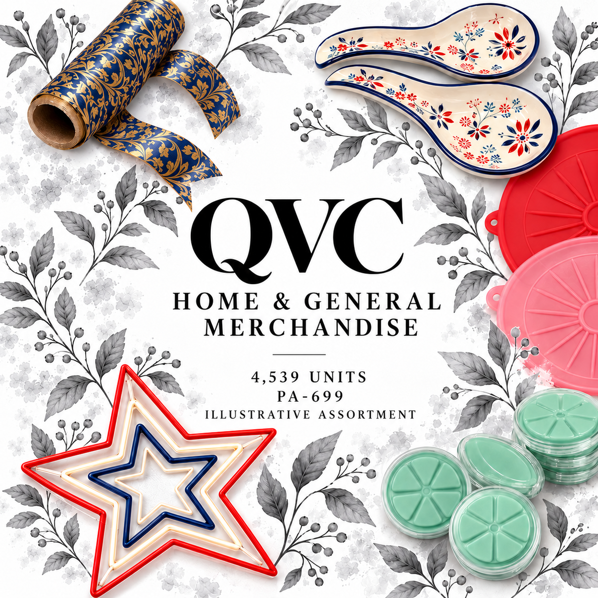 QVC PA-699; 4,539 supplier units; editorial illustrative assortment