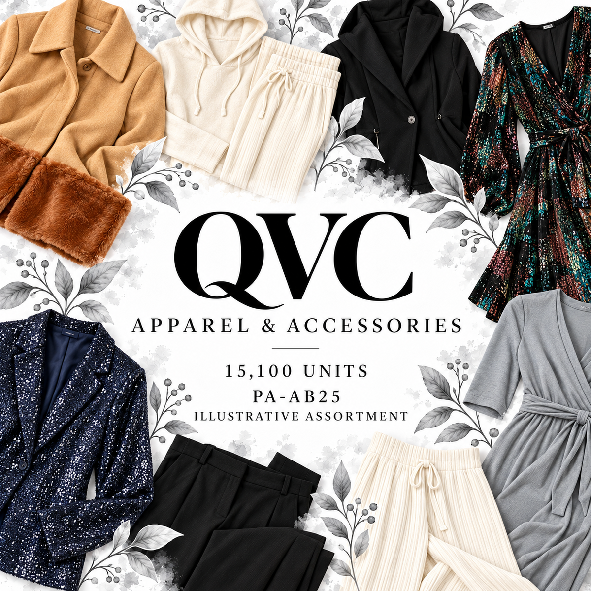 QVC PA-AB25; 15,100 supplier units; editorial illustrative assortment