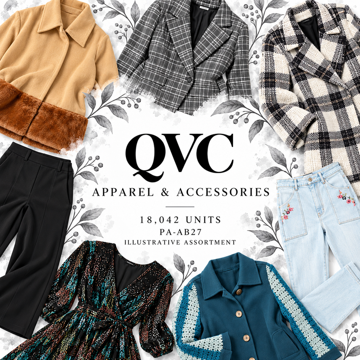 QVC PA-AB27; 18,042 supplier units; editorial illustrative assortment