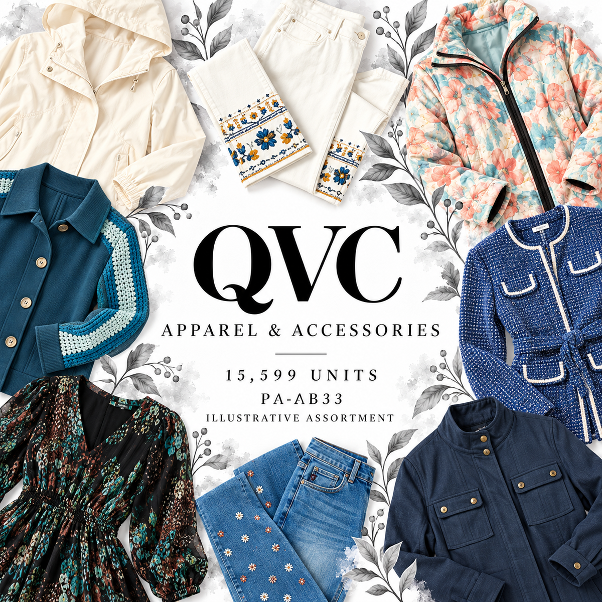 QVC PA-AB33; 15,599 supplier units; editorial illustrative assortment