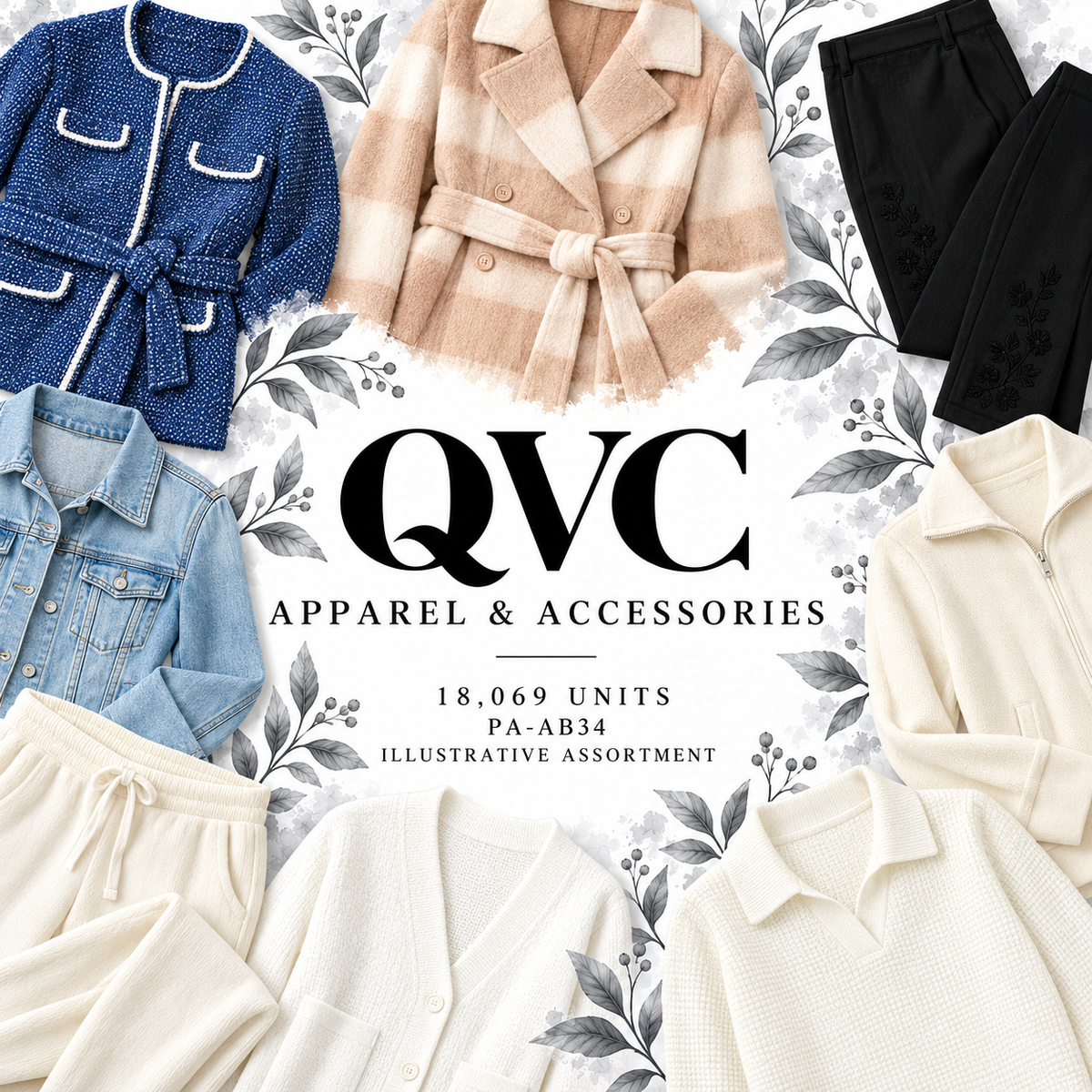 QVC PA-AB34; 18,069 supplier units; editorial illustrative assortment