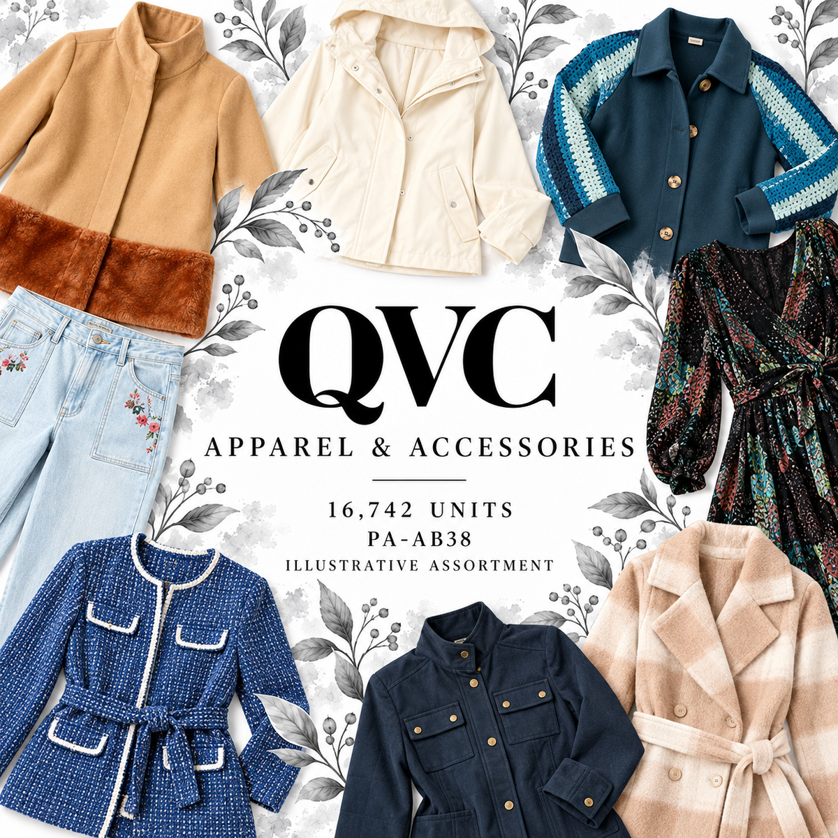 QVC PA-AB38; 16,742 supplier units; editorial illustrative assortment