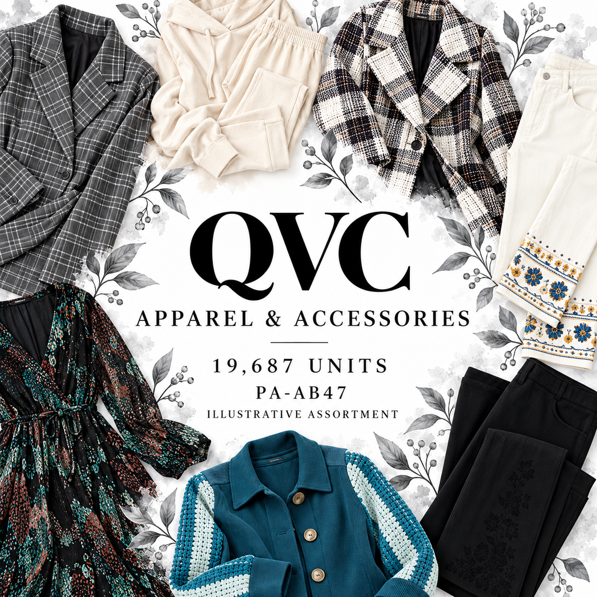 QVC PA-AB47; 19,687 supplier units; editorial illustrative assortment