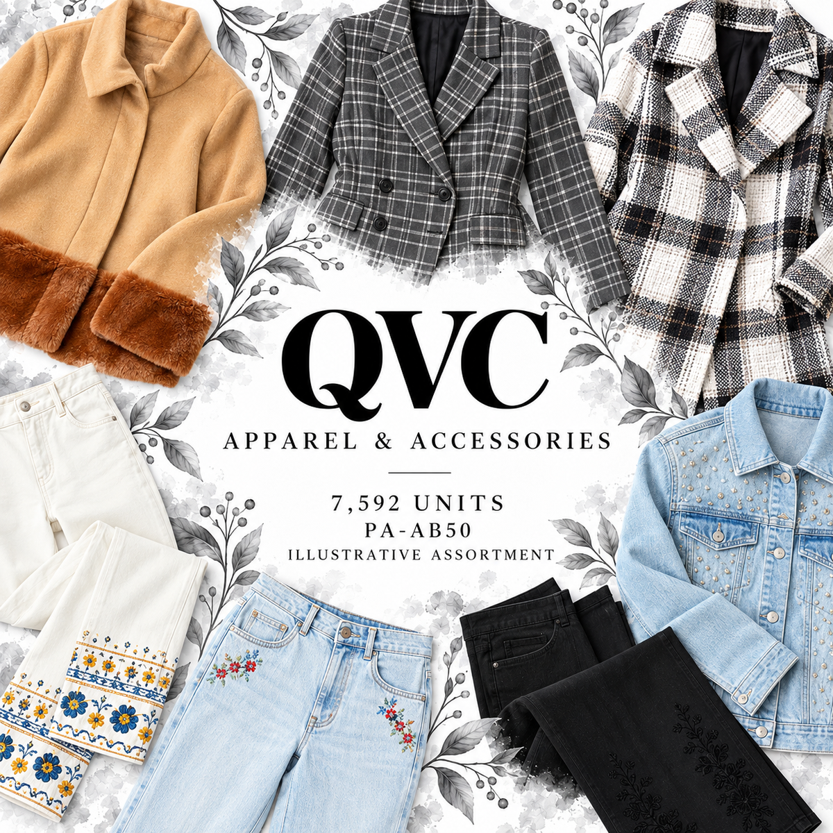 QVC PA-AB50; 7,592 supplier units; editorial illustrative assortment