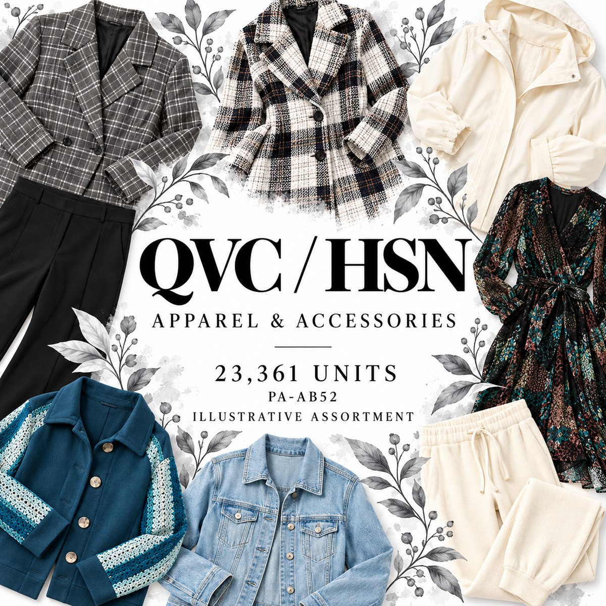 QVC PA-AB52; 23,361 supplier units; editorial illustrative assortment