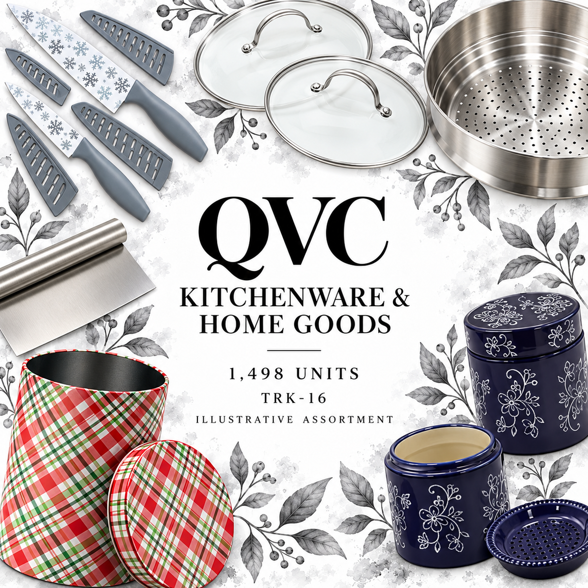 QVC TRK-16; 1,498 supplier units; editorial illustrative assortment