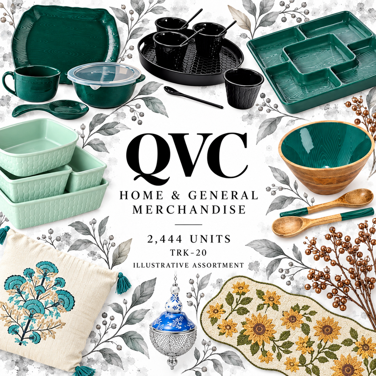 QVC TRK-20; 2,444 supplier units; editorial illustrative assortment