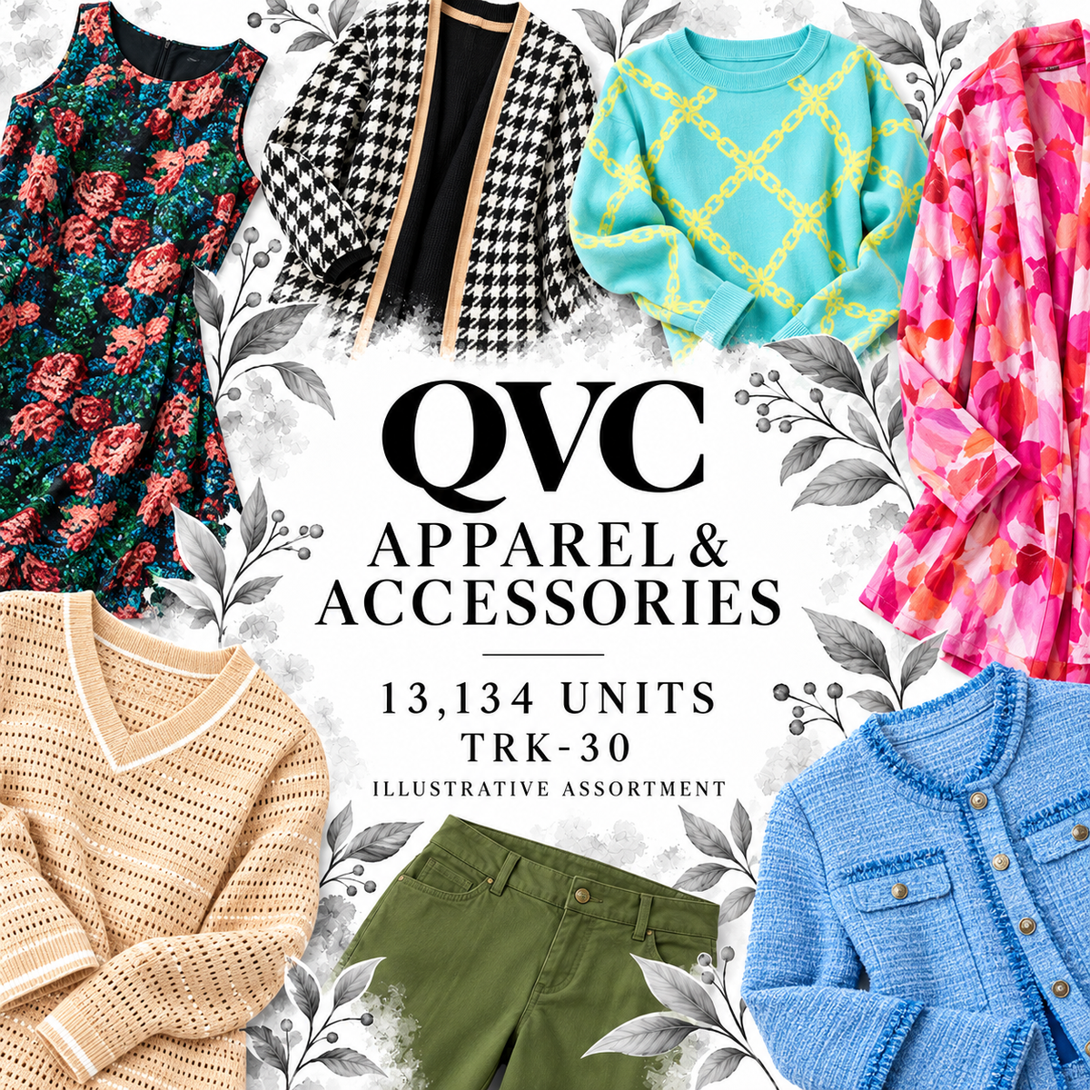 QVC TRK-30; 13,134 supplier units; editorial illustrative assortment