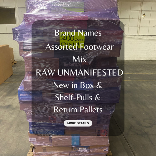 Brand Names | Assorted Footwear Mix | RAW UNMANIFESTED | New in Box & Shelf-Pulls/Returns | 200 Pieces | Pallet