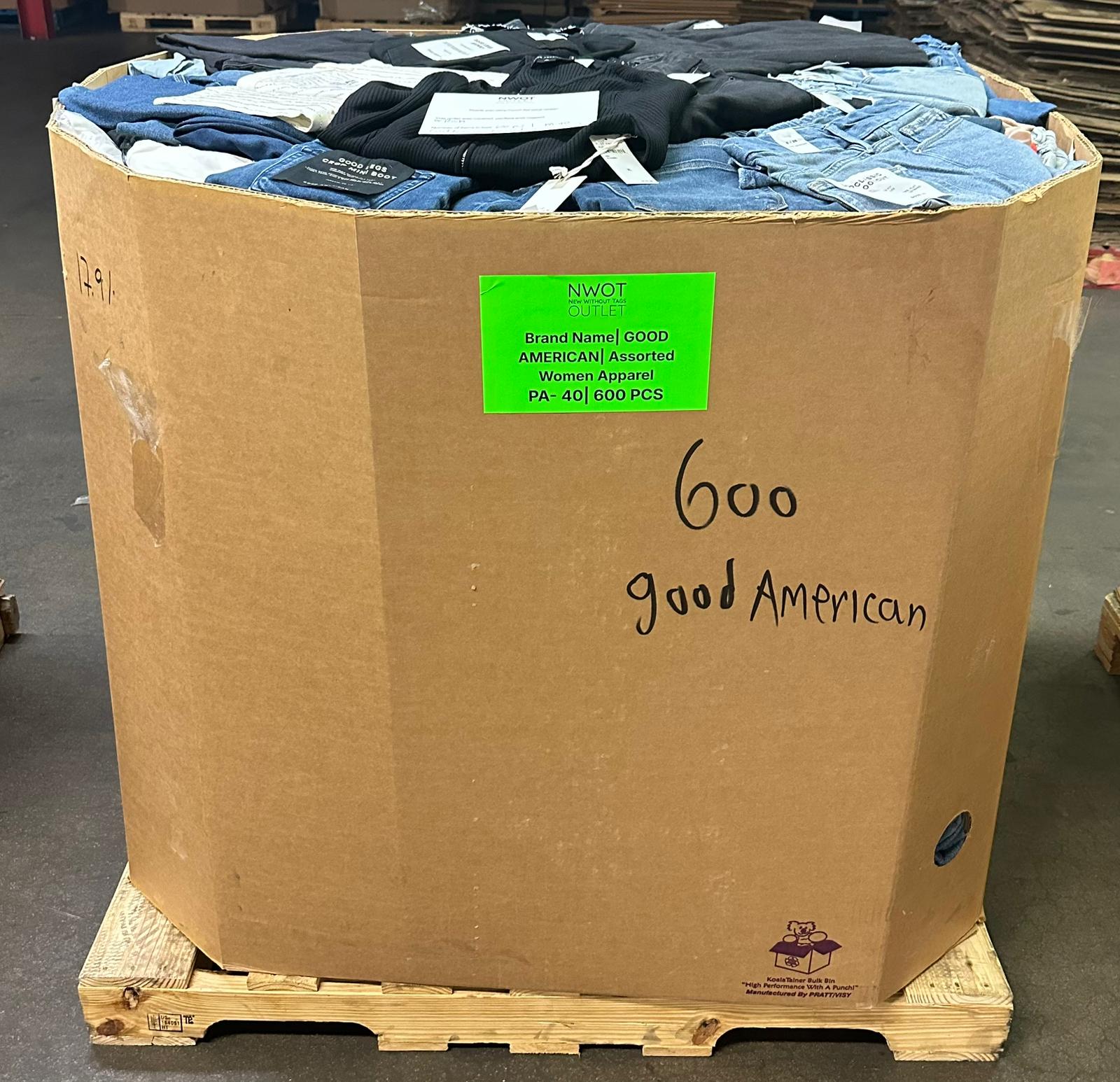 Brand Names | Good American | Assorted Women's Apparel | ~600 Pieces | Raw Pallets