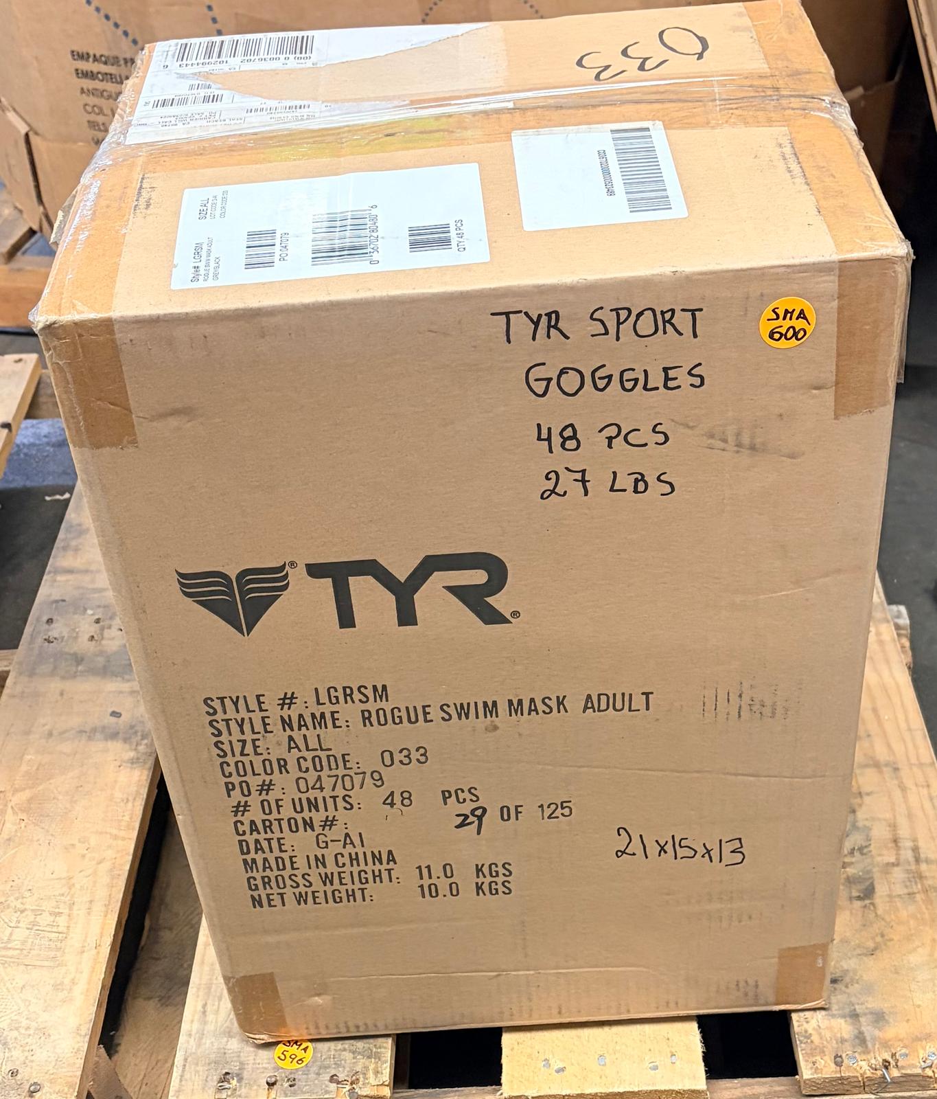TYR SPORT GOGGLES | Assorted Men's, Women's Accessories | NWT | 48 Pieces | Small Box #SMA-600