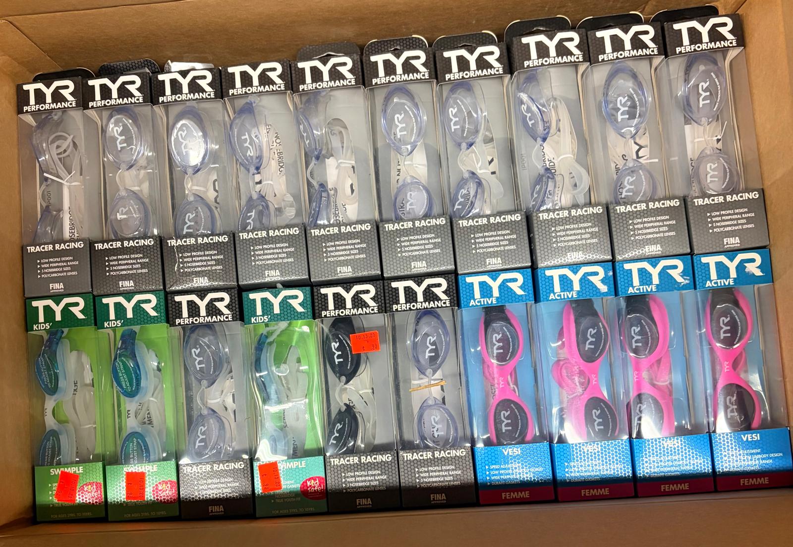 TYR SPORT GOGGLES | Assorted Men's, Women's, Kid's Accessories | NWT | 100 Pieces | Small Box #SMA-595