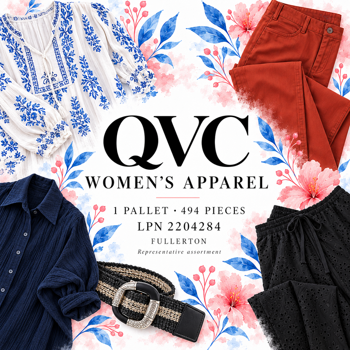 QVC representative assortment — LPN 2204284 — one pallet, 494 pieces — Fullerton