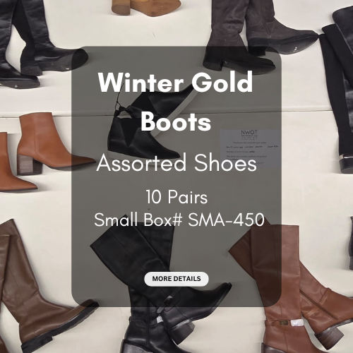 Winter Golden Boots | Assorted  Boots | 10 pairs | Small Box# SMA-450