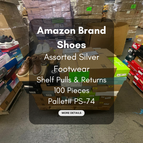 Amazon Brand Shoes | Assorted Shoes Silver | Returns | 100 Pairs | Pallet# PS-74