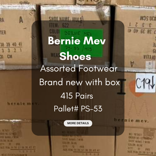 Bernie Mev Shoe Pallet | Assorted Footwear | 415 Pairs | Pallet# PS-53