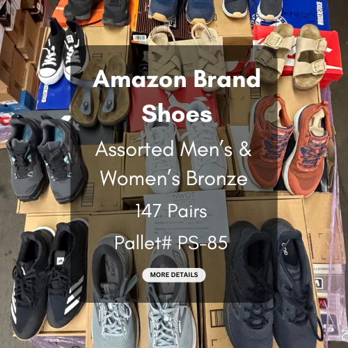 Amazon Brand Shoes | Assorted Men's and Women's Bronze Footwear | Returns | 147 Pairs | Pallet# PS-85