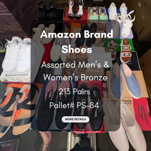 Amazon Brand Shoes | Assorted Men's and Women's Bronze Footwear | Returns | 213 Pairs | Pallet# PS-84