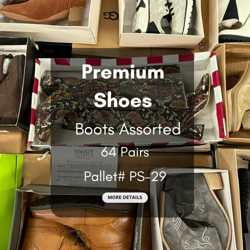 Premium Shoes | Boots Assorted  | 64 pairs | Pallets # PS-29
