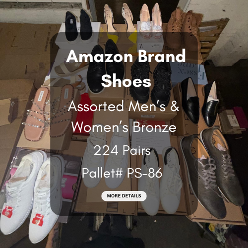 Amazon Brand Shoes | Assorted Men's and Women's Bronze Footwear | Returns | 224 Pairs | Pallet# PS-86