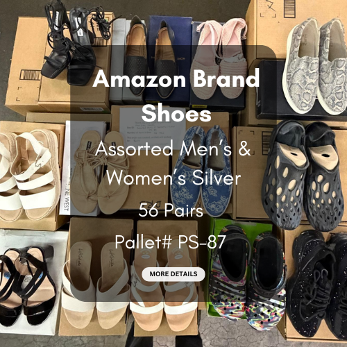 Amazon Brand Shoes | Assorted Men's and Women's Bronze Footwear | Returns | 56 Pairs | Pallet# PS-87