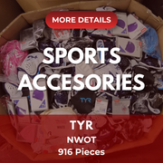 TYR | Assorted Men's, Women's, Kid's Accessories | NWOT | 916 Pieces | Pallet #PA-599