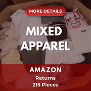 Amazon Apparel | Assorted Men's, Women's, Kid's Apparel | Returns | 215 Pieces | Pallet #PA-620