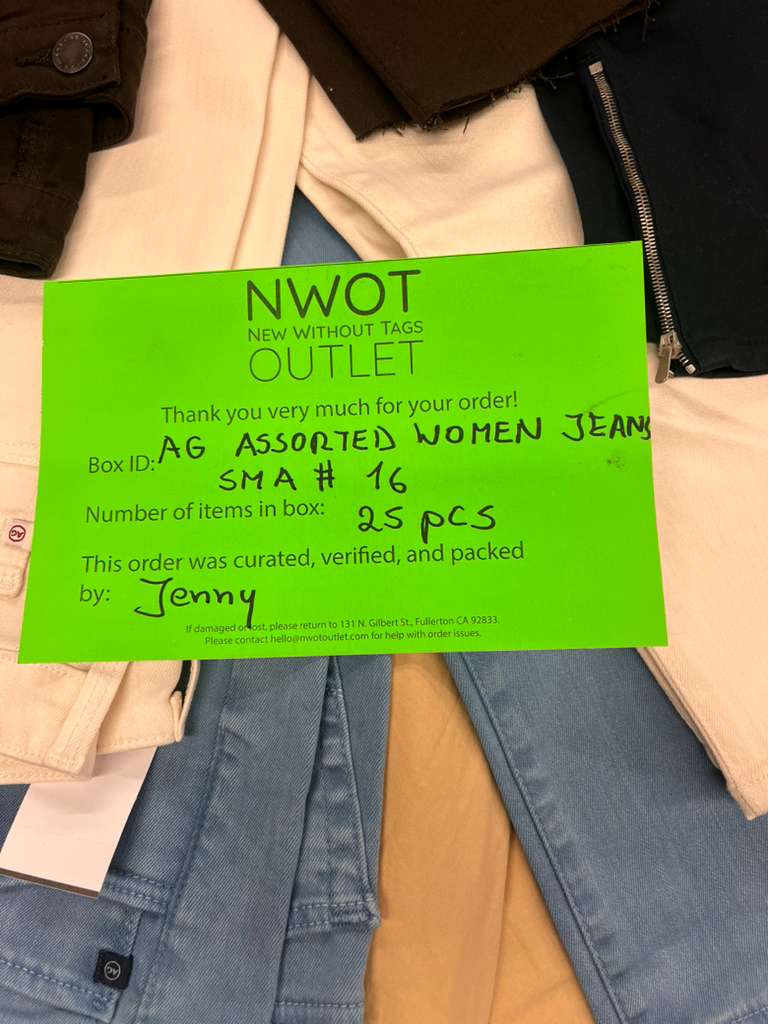 Brand Names | AG | Assorted Women's Jeans & Pants | 25 Pieces | Small Box #SMA-16