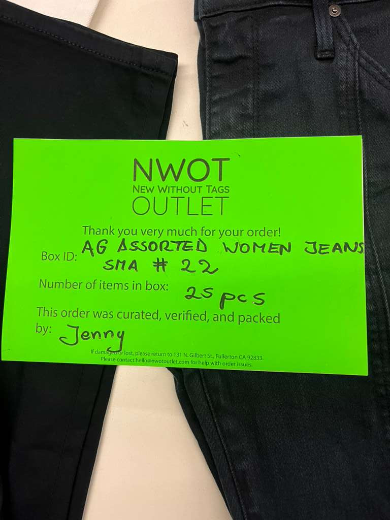 Brand Names | AG | Assorted Women's Jeans & Pants | 25 Pieces | Small Box #SMA-22