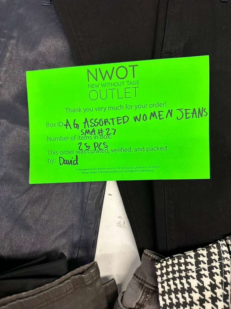 Brand Names | AG | Assorted Women's Jeans & Pants | 25 Pieces | Small Box #SMA-27