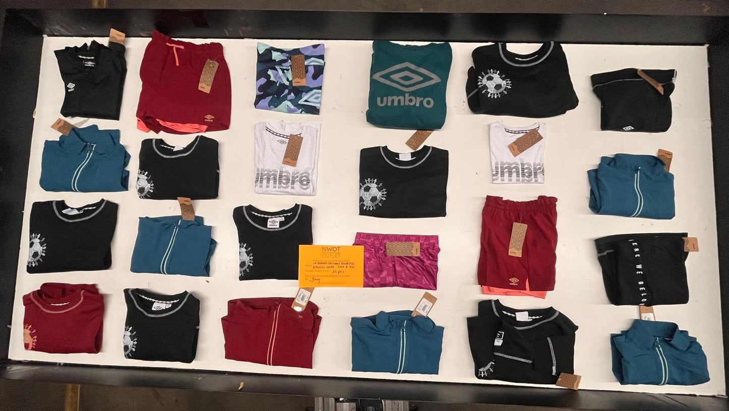 LA Brands | Mizuno | Assorted Athletic Apparel | 25 Pieces | Small Box #SMA-50