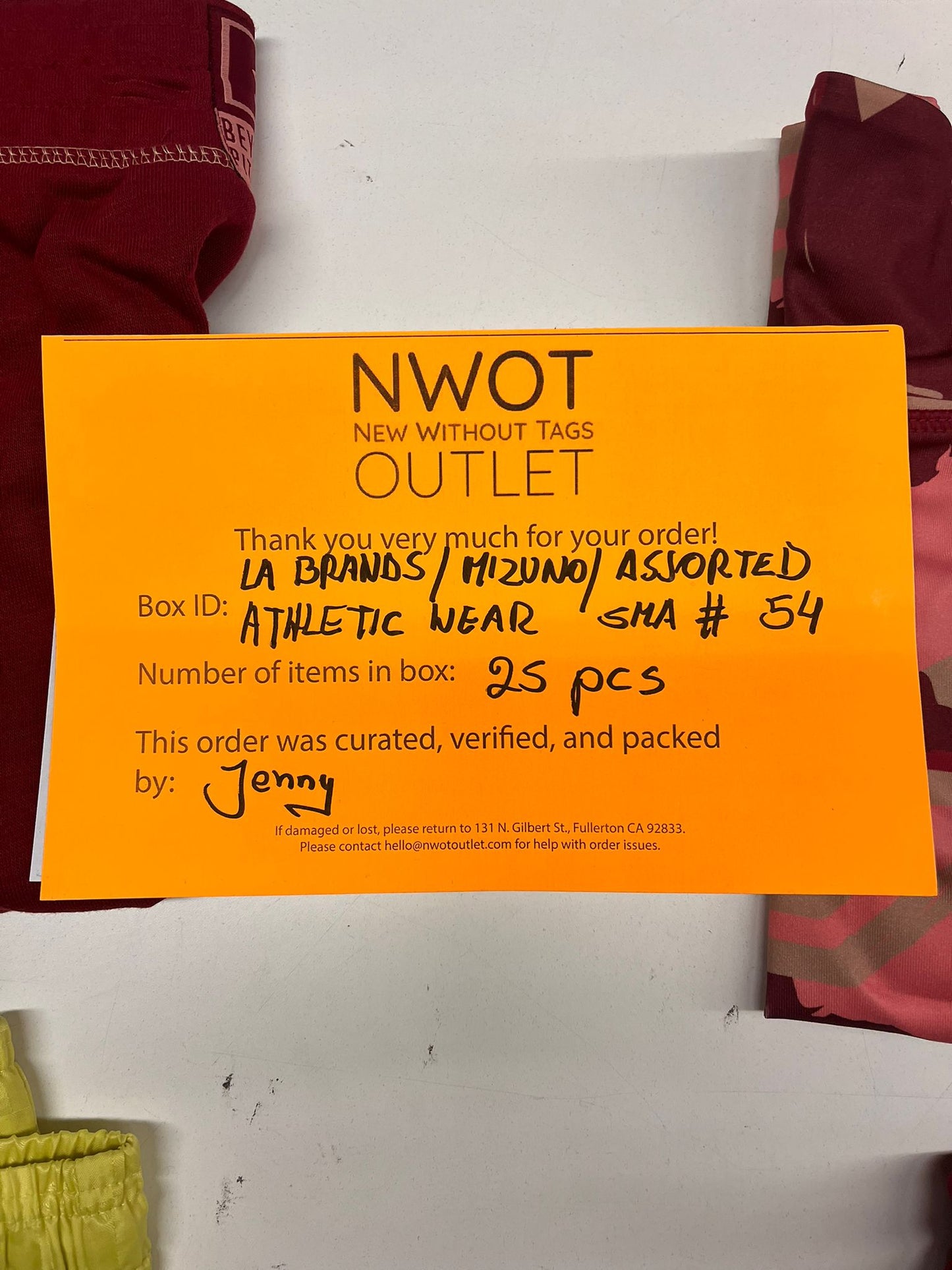 LA Brands | Mizuno | Assorted Athletic Apparel | 25 Pieces | Small Box #SMA-54