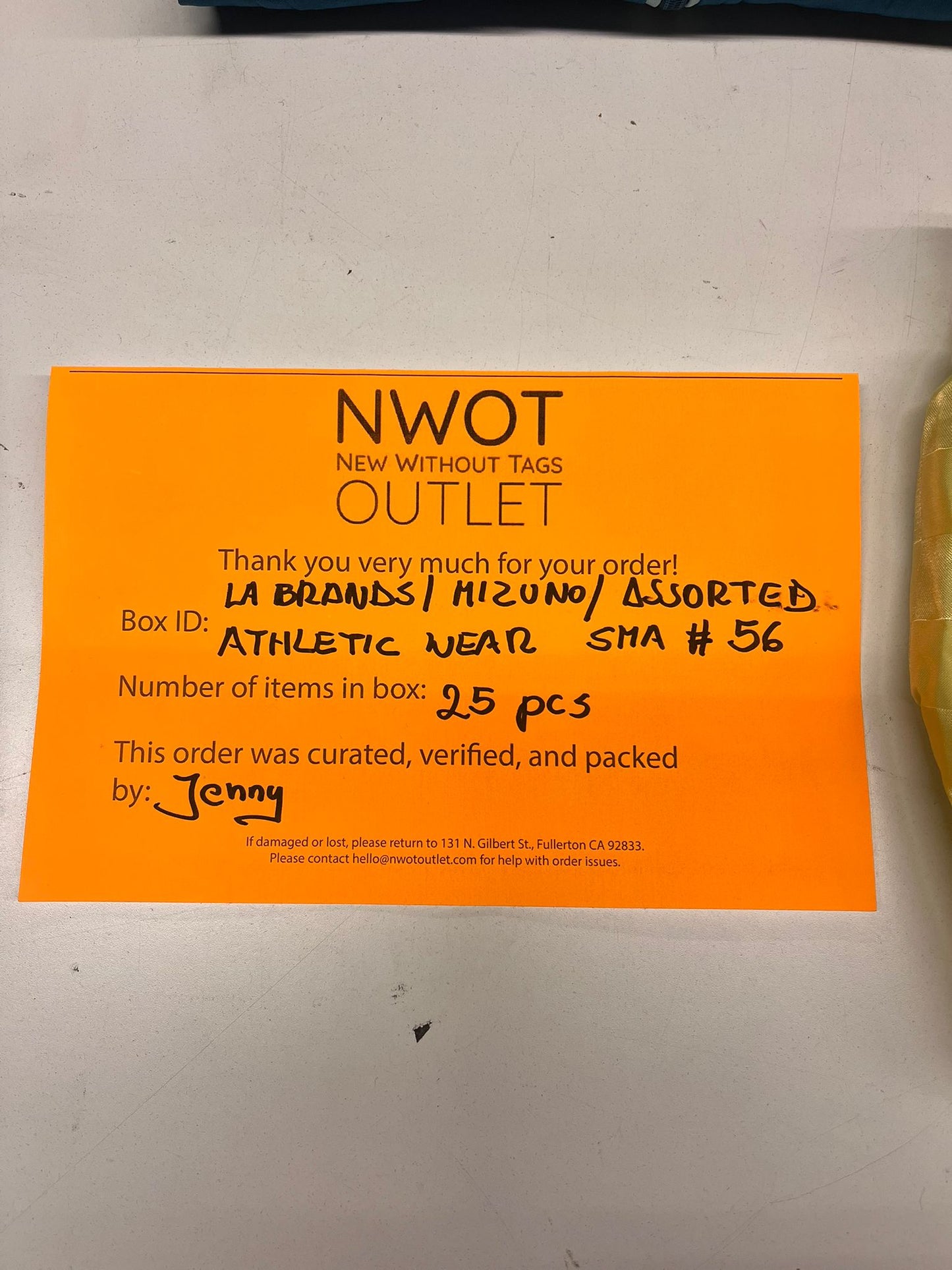 LA Brands | Mizuno | Assorted Athletic Apparel | 25 Pieces | Small Box #SMA-56