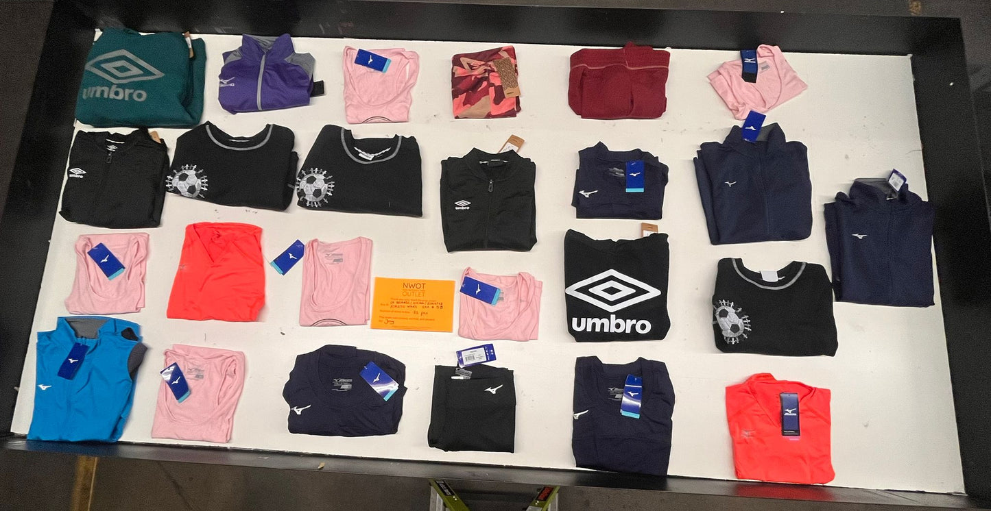 LA Brands | Mizuno | Assorted Athletic Apparel | 25 Pieces | Small Box #SMA-58