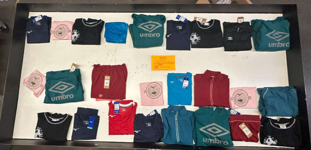 LA Brands | Mizuno/Umbro | Assorted Athletic Apparel | 25 Pieces | Small Box #SMA-60