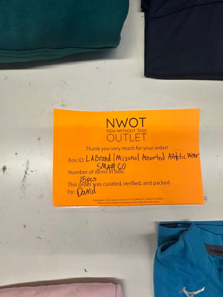 LA Brands | Mizuno | Assorted Athletic Apparel | 25 Pieces | Small Box #SMA-60