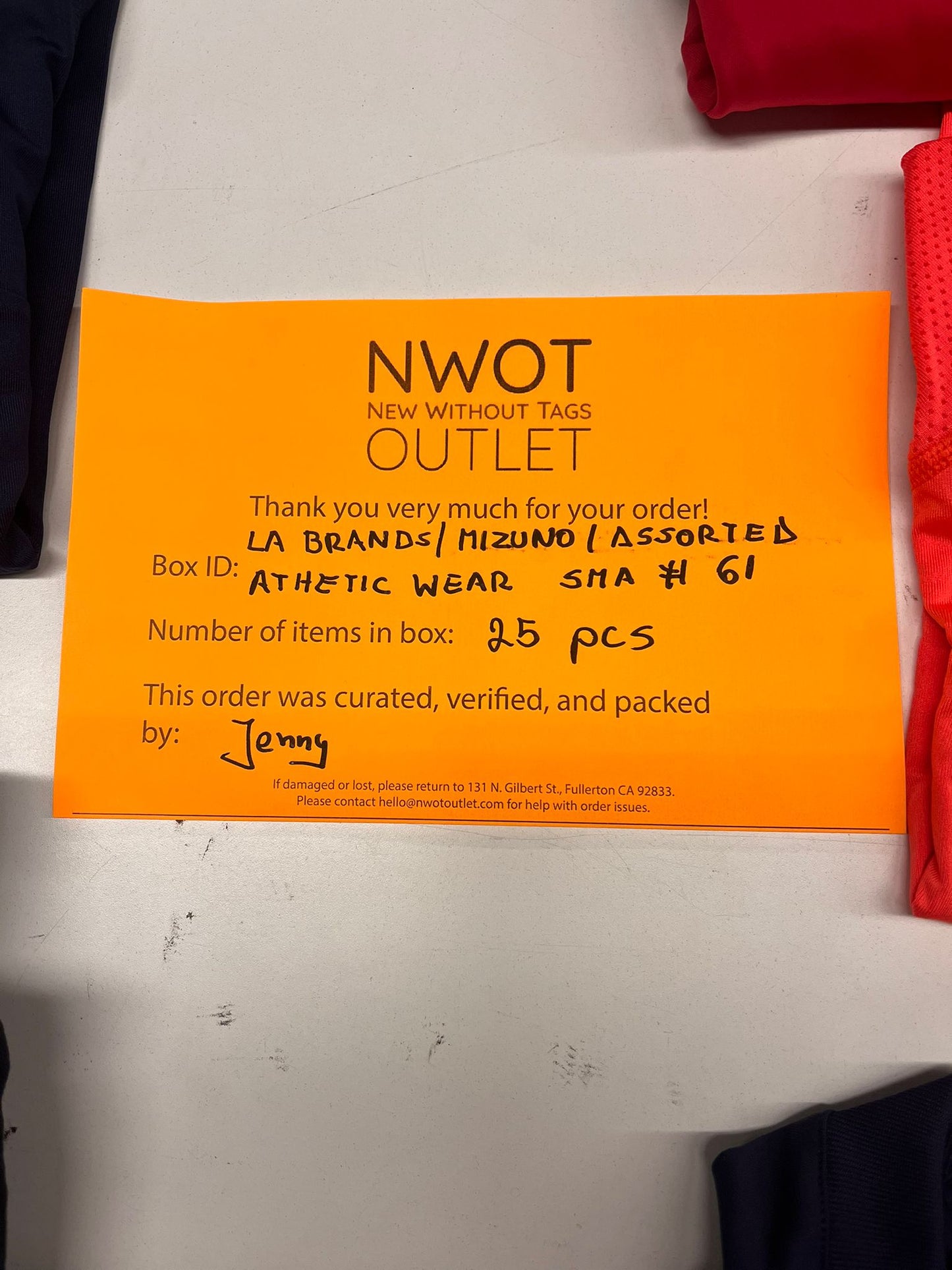 LA Brands | Mizuno | Assorted Athletic Apparel | 25 Pieces | Small Box #SMA-61