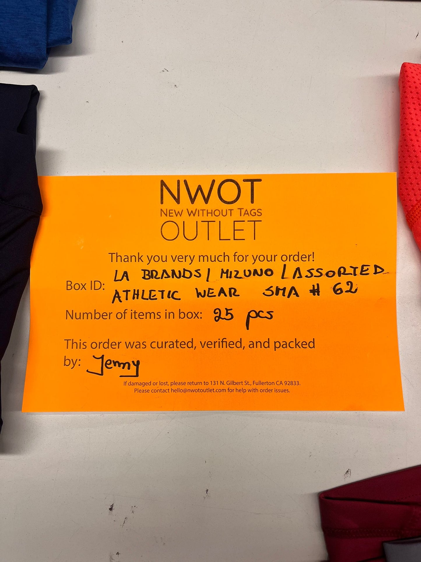 LA Brands | Mizuno | Assorted Athletic Apparel | 25 Pieces | Small Box #SMA-62