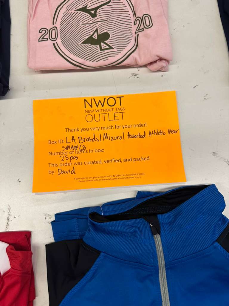 LA Brands | Mizuno | Assorted Athletic Apparel | 25 Pieces | Small Box #SMA-68