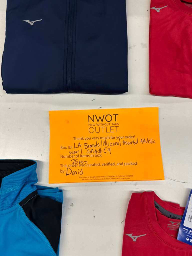 LA Brands | Mizuno | Assorted Athletic Apparel | 25 Pieces | Small Box #SMA-69