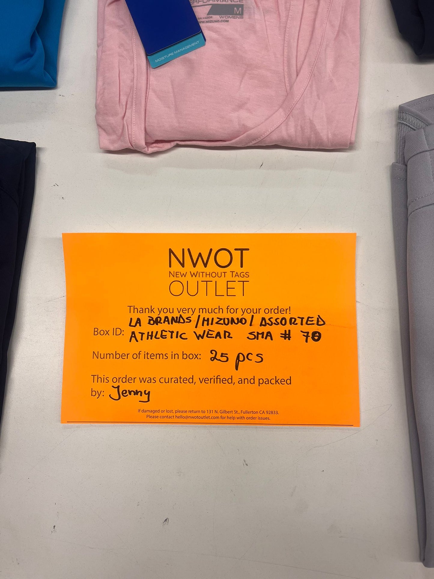 LA Brands | Mizuno | Assorted Athletic Apparel | 25 Pieces | Small Box #SMA-70