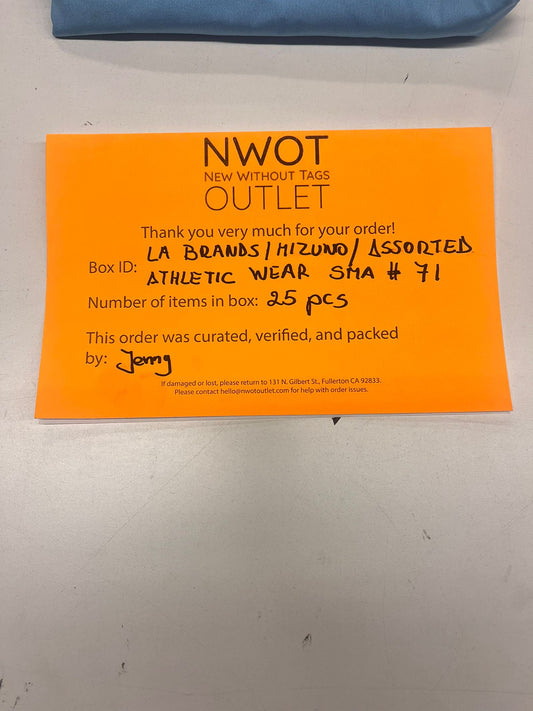 LA Brands | Mizuno | Assorted Athletic Apparel | 25 Pieces | Small Box #SMA-71