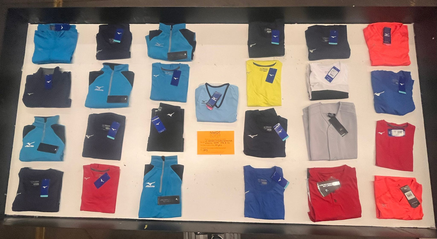 LA Brands | Mizuno | Assorted Athletic Apparel | 25 Pieces | Small Box #SMA-71
